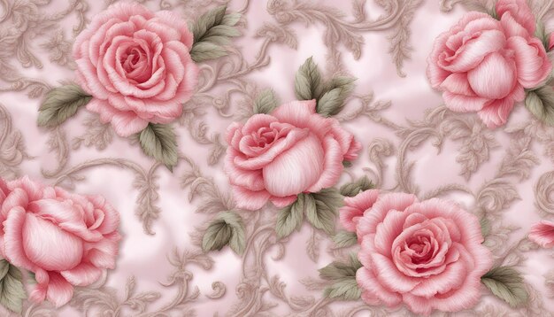 Photo pink roses on a pink background