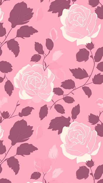 Pink roses on a pink background