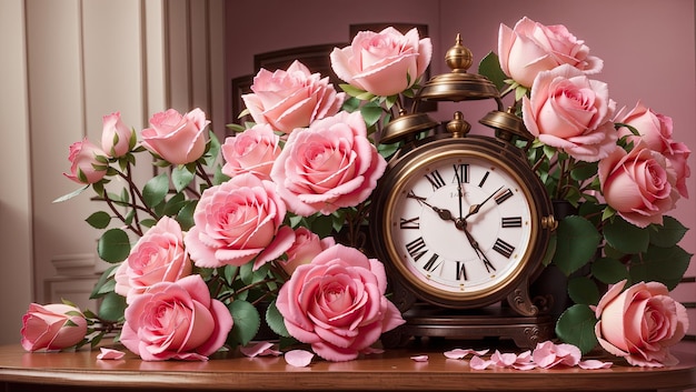 Pink Roses and Time A Winning Still Life