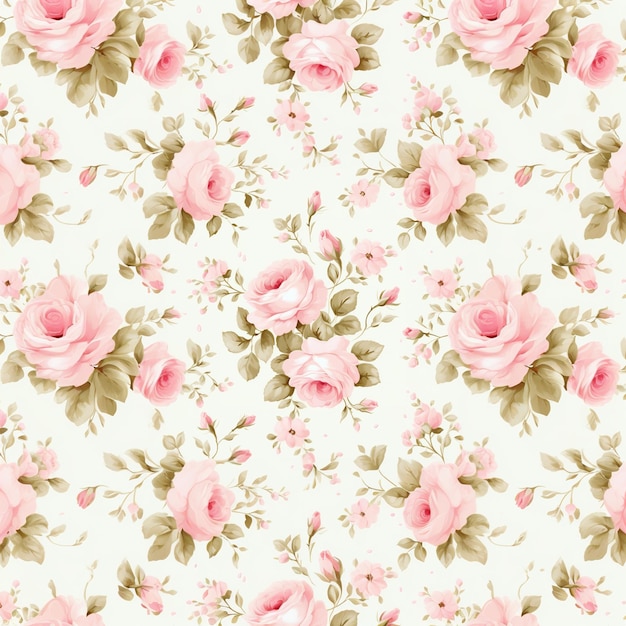 꽃 스타일의 핑크 장미 벽지