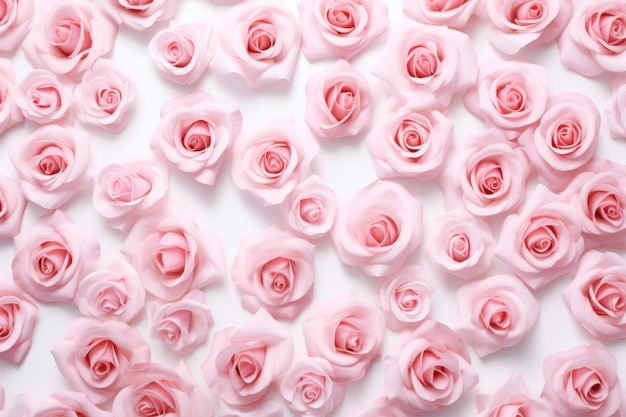 Photo pink roses on a white background rose background