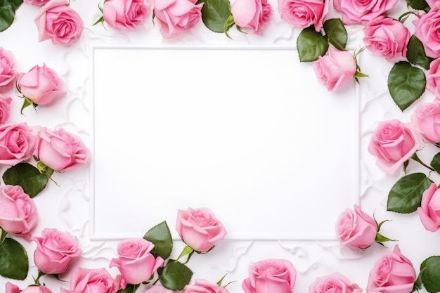 pink roses on a white background