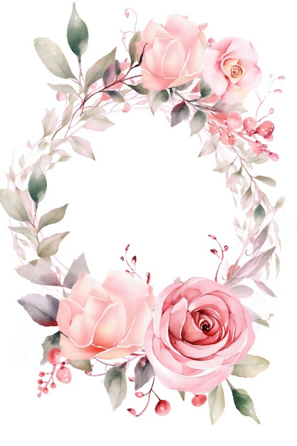 Pink roses on a white background