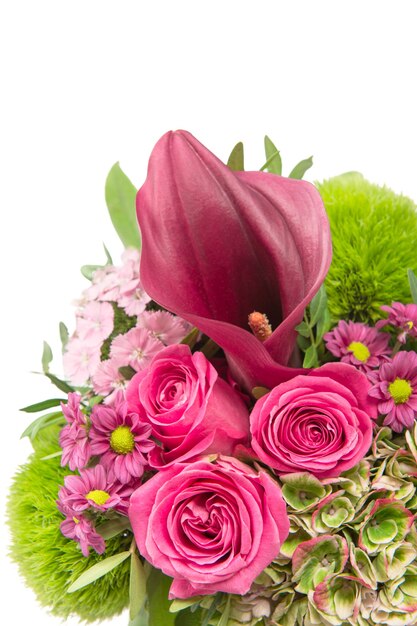 Pink roses with floral decoration