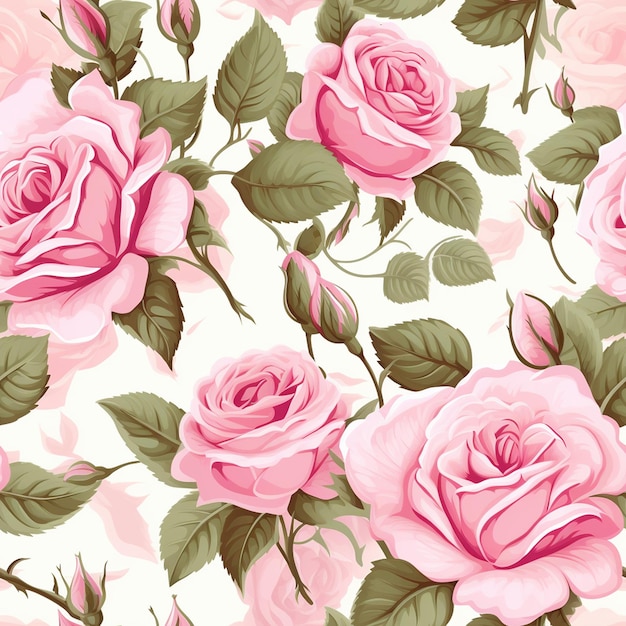 Foto rose rosa con foglie verdi e foglie rosa su uno sfondo bianco.