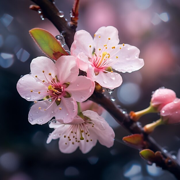 ピンクの桜が咲いている春の装飾