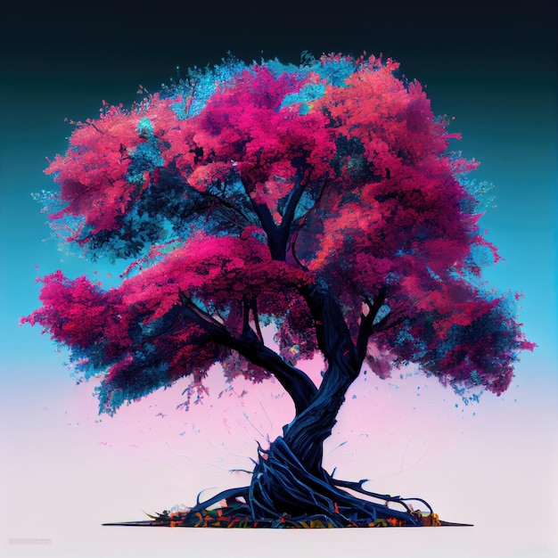 Pink sakura tree Generative AI