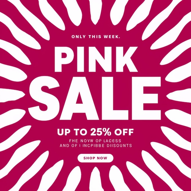 Photo pink sale is the only sale sign on the pink background