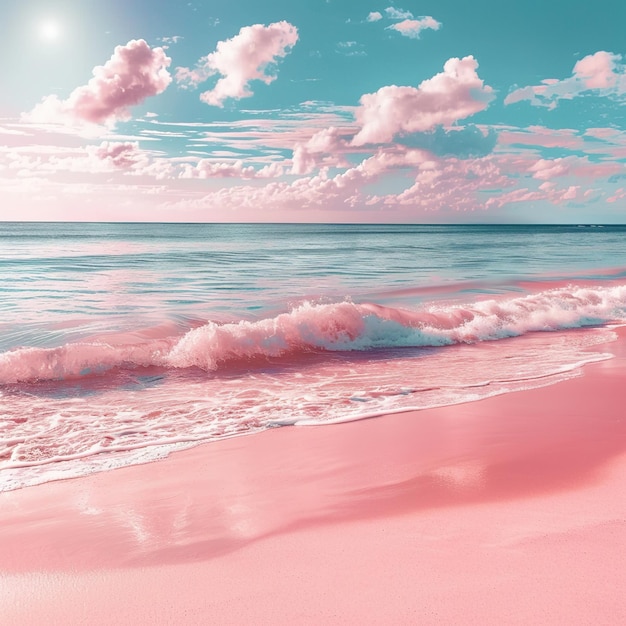 Photo pink sand blue sky