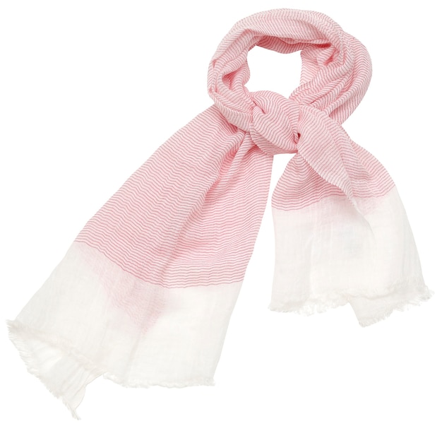 Photo pink scarf on white, isolated