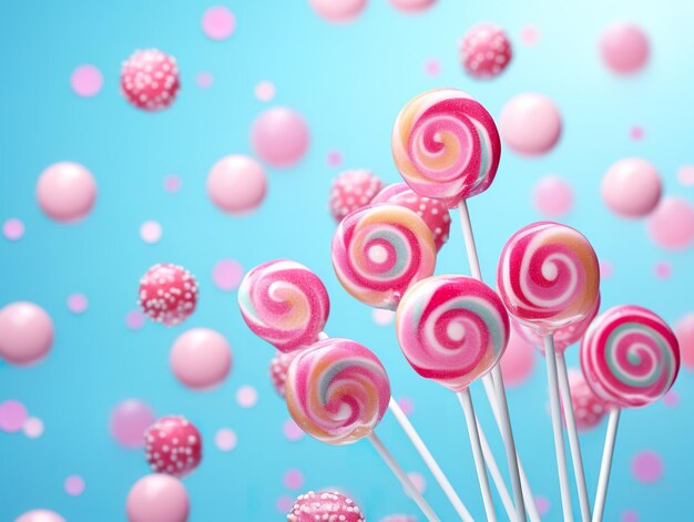 Pink scattered lollipops