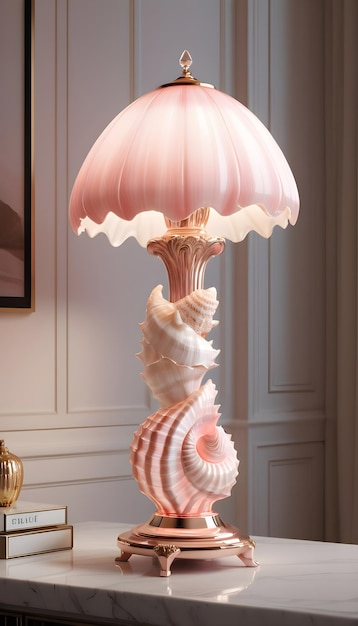 pink seashells decorated lapm