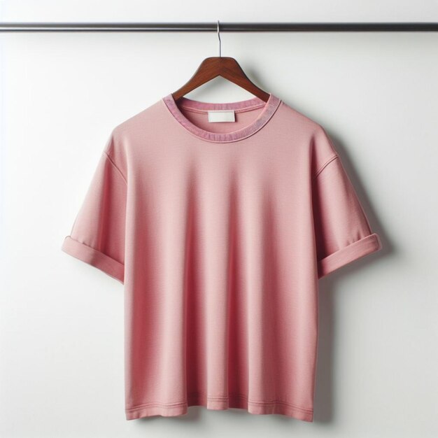 a pink shirt with a tag that says quot t shirt quot