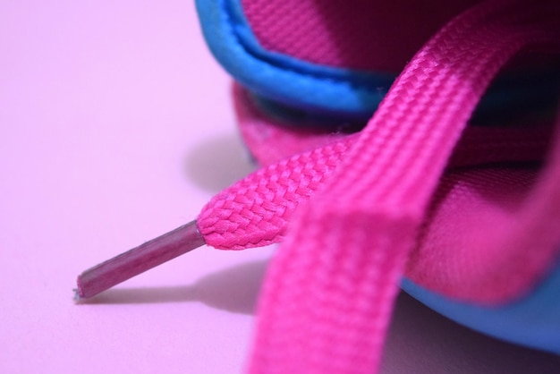 Photo pink shoelaces