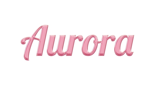 A pink sign that says aurora on it