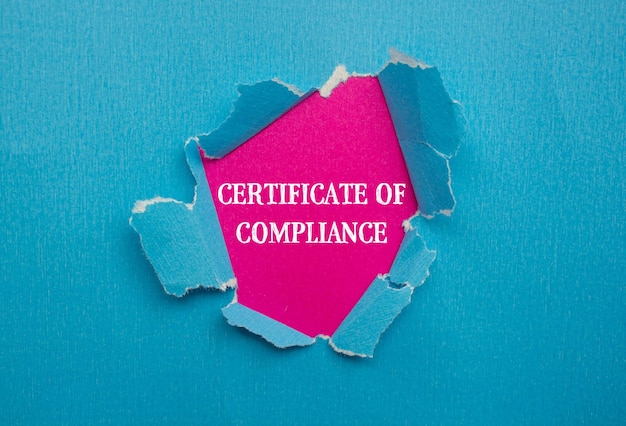a pink sign that says  certificate of approval of approval  on it