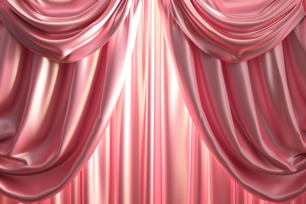 Photo pink silk curtains