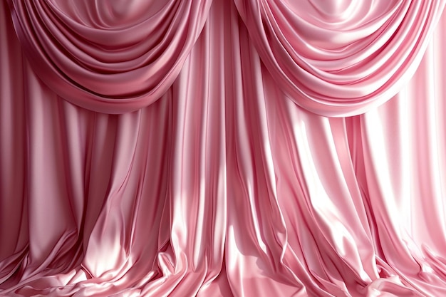 Pink silk curtains