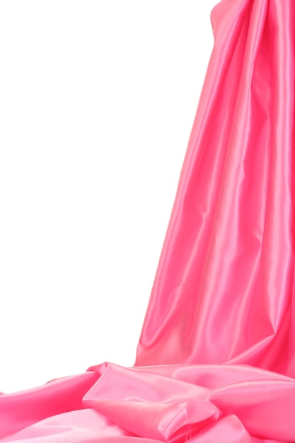 Pink silk drape isolated on white