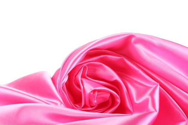 Pink silk drape isolated on white