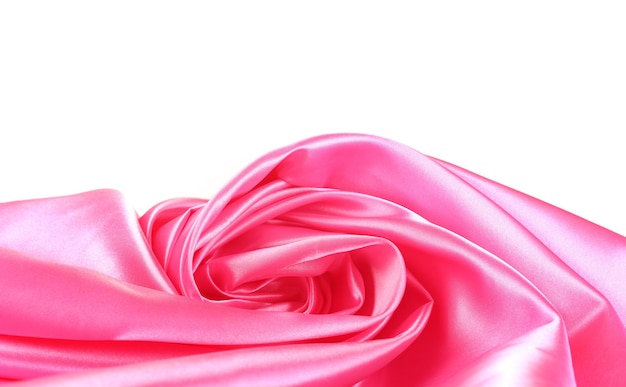 Pink silk drape isolated on white