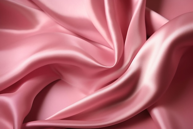 Pink silk fabric with a soft satin finish