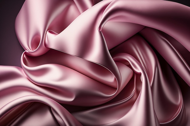 A pink silk fabric with a soft wave of light.