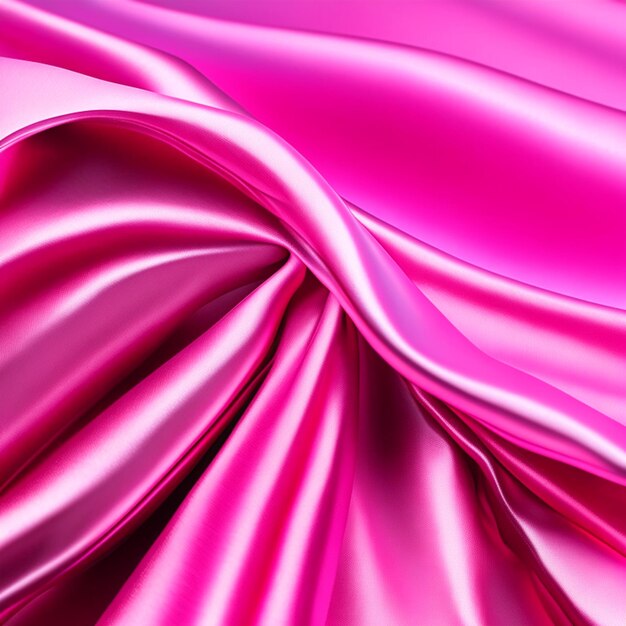 Pink silk folded fabric background luxurious cloth