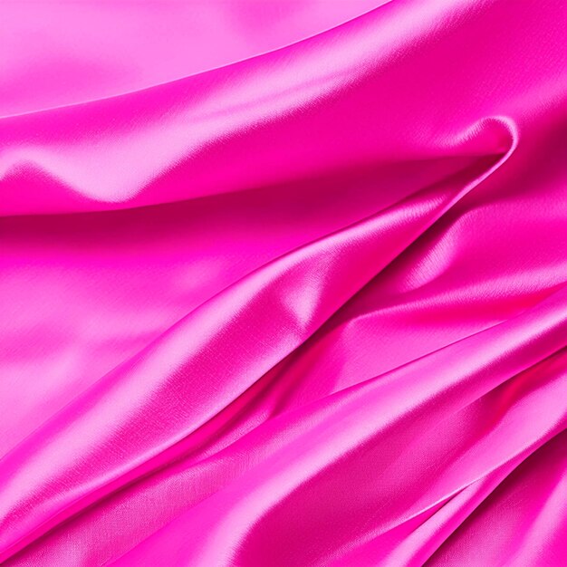 ピンクの絹の折りたたまれた布背景の豪華な布