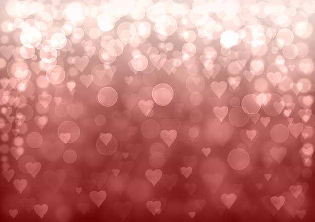 Photo pink silver valentine abstract festive background. bokeh glitter effect pattern texture with hearts.