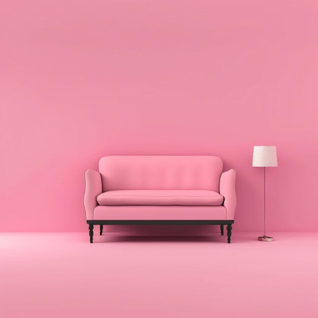 Photo pink simple room mockup