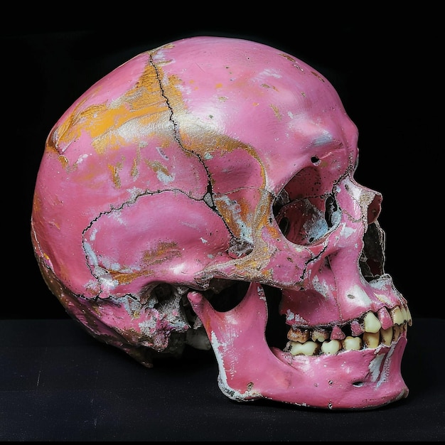 Photo a pink skull with the word  im on it