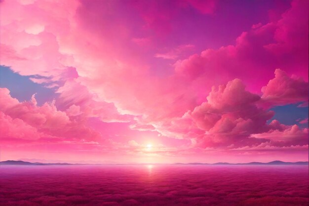 Pink Sky Background Pink Sky Wallpaper Fantasy Sky Background Colorful Sky Background Dreamy Sky Background AI Generative