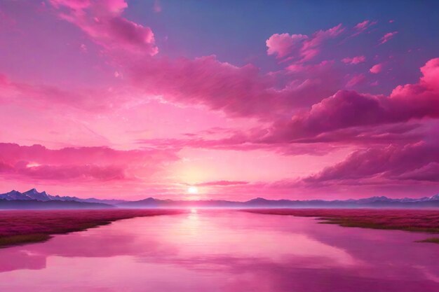 Photo pink sky background pink sky wallpaper fantasy sky background colorful sky background dreamy sky background ai generative