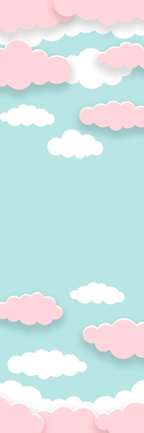 ピンクの空の背景バレンタインデーのコンセプト ベクトル イラスト バナー コピー スペース