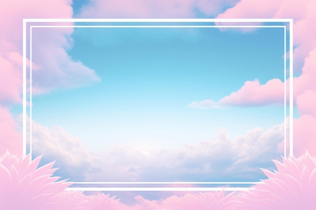 사진 구름과  ⁇  프레임과 함께 분홍색 하늘 배경