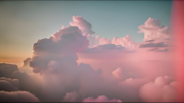 雲のあるピンクの空と雲のあるピンクの空。