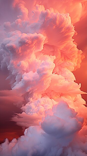 A pink sky with clouds at sunset