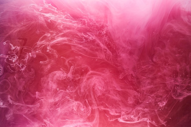 핑크 연기 잉크 배경 화려한 안개 추상 소용돌이 터치 바다 바다 아크릴 페인트 안료 수중