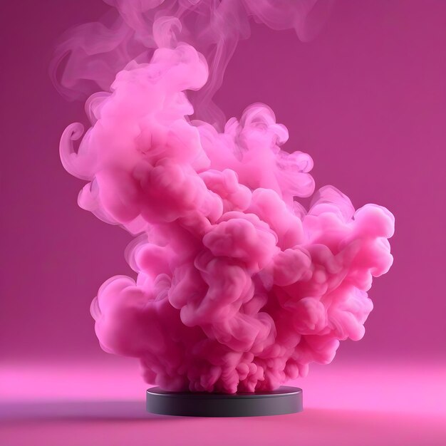 Foto fumo rosa su uno sfondo rosa