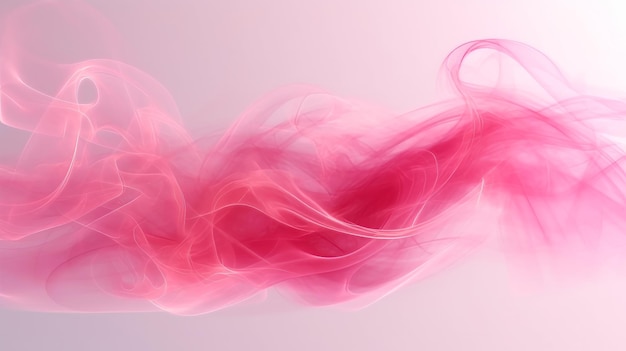 Розовый дым на белом фоне, создающий эффект завихрения