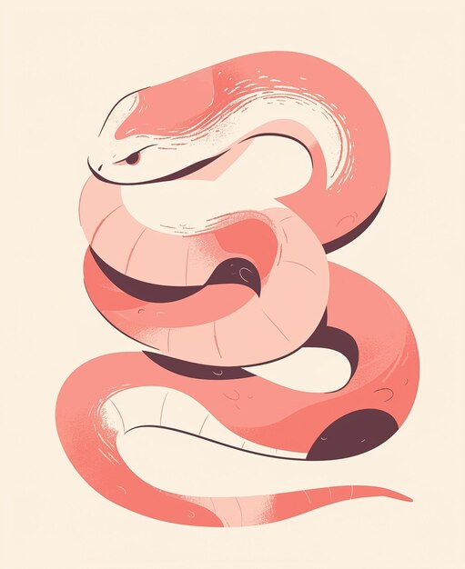 Photo a pink snake with a white head and pink lips