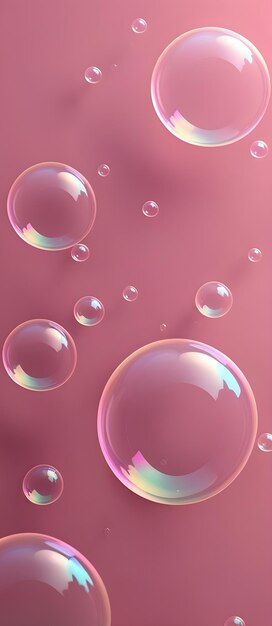 Pink Soap Bubbles Digital Background Design Graphic Banner Website Flyer Ads Gift Card Template Artwork for Website Decorations or your Print on Demand Business generated by AI