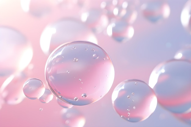 Pink soap bubbles float background Soap Sud Bubbles Water An artful colorful background with bubbles Abstract background Generated AI illustration