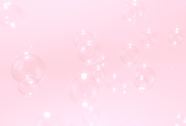 pink soap bubbles float background