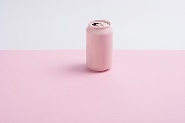 Pink soda cans isolated