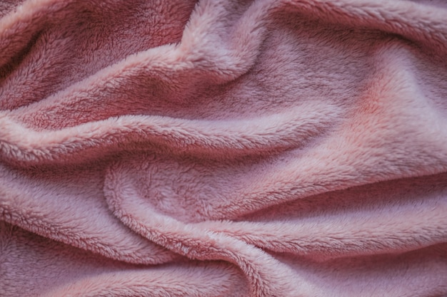 Pink soft blanket with folds