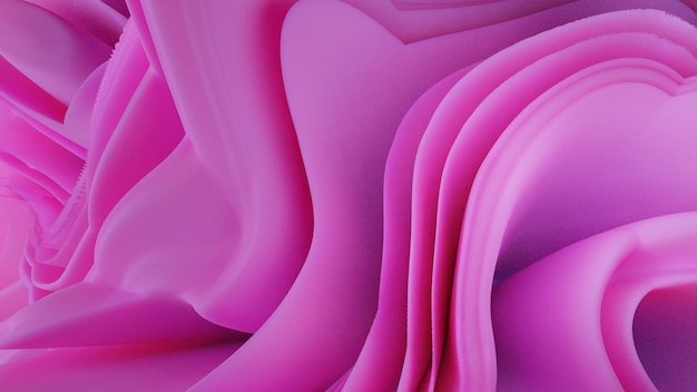 Pink soft curl and ripple of rose petal (3D Rendering)