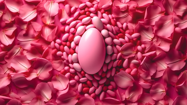 Pink spa background with soap and rose petals generative ai