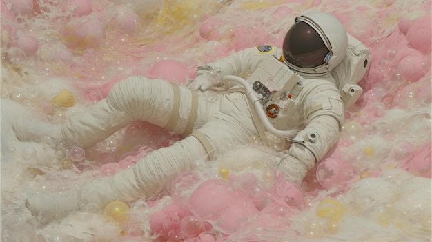 Foto pink spaceman hd 8k carta da parati immagine fotografica